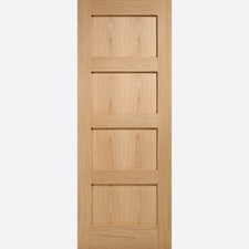 XL Internal Oak Shaker 4 Panel Solid FD30 Fire Rated Door