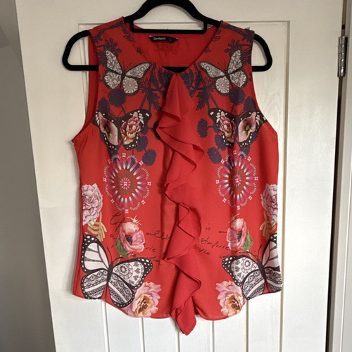 Desigual red floral butterfly - desigual,