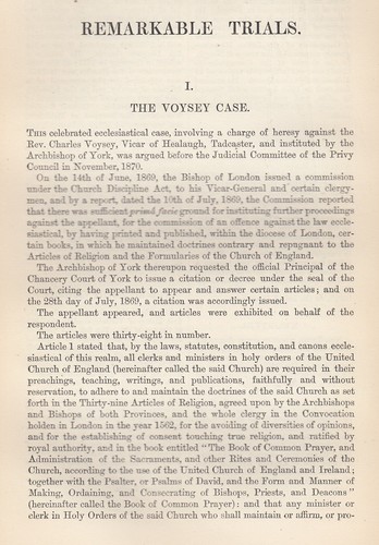 The voysey case - voysey, case: