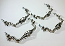 Four Antique / Vintage Birdcage Twisted Metal Drawer Drop Handles Kitche