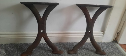 Vintage cast iron bench table - cast, bench/table