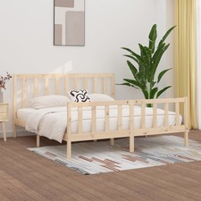 Bed Frame Solid Pine Brown