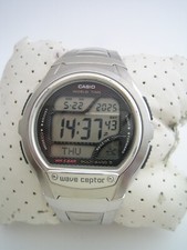 CASIO WATCH WAVE CEPTOR ATOMIC DIGITAL WVA-430U STAINLESS STEEL GENUINE