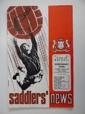 WALSALL v SHREWSBURY TOWN | 1968/1969 | LEAGUE CUP R1 | 13 AUG 1968 |UK FREEPOST