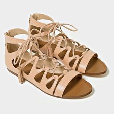 ZARA NUDE PINK  FLAT LEATHER