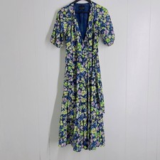 Phase Eight Floral Maxi Dress Petite Blue Green Pink Wrap Style Size UK 12