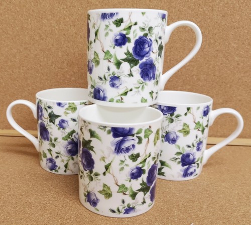 Ivy rose blue mugs set - rose,