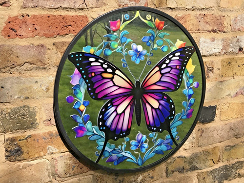 Butterfly flower garden mirror - flower,