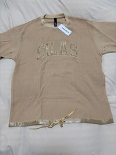 NEW SILAS Beige Logo T-Shirt Casual Style M