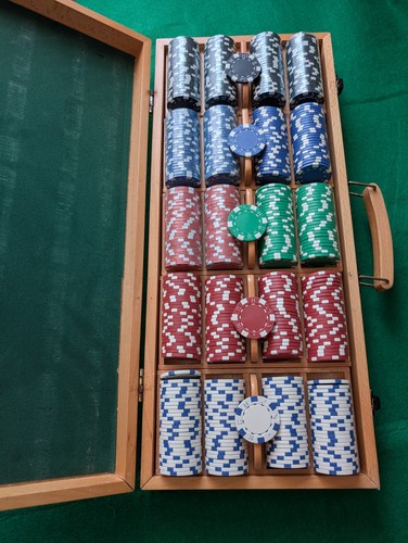 Wooden aok poker set chip - chip, 500