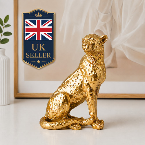 Gold leopard figurine - figurine, desktop