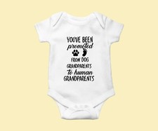 Dog Grandparents Baby Announcement Baby Grow Shower Dog Animal Lovers Bodysuit