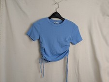 Zara Ladies Size Small Blue casual Top blouse short sleeve
