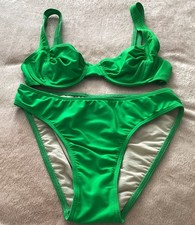 Allders Vintage Neon Green Bikini Swimsuit Size 10  Top And Bottom NWOT