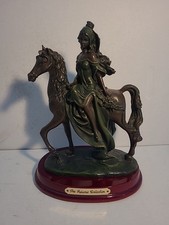 JULIANA COLLECTION CROSA 1996 COLD PRESSED RESIN LADY ON HORSE FIGURINE