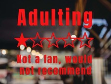 Adulting. Not a fan, would not