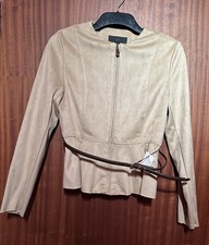 zara camel suede effect peplum
