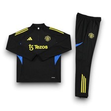 Manchester United 25/26 Adidas Black Adult Training Tracksuit - S-XXL
