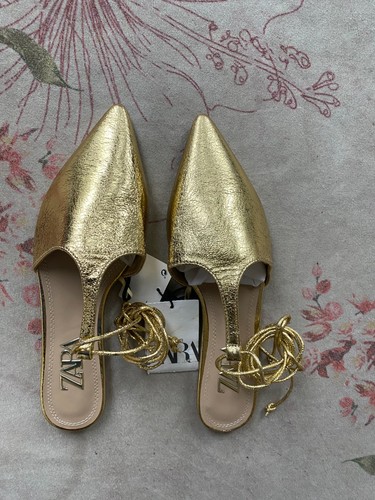 Zara gold tied - , mules