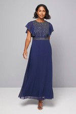 Wallis Navy Maxi Dress Womens