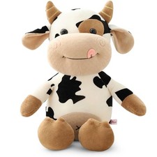 BLACK AND WHITE COW PLUSHIE- Cuddly toy- stuffed animal- Farm animal- DAIRY COW