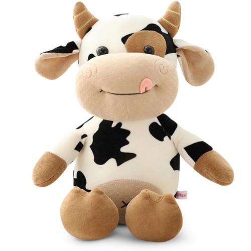 Black and white cow plushie - white,