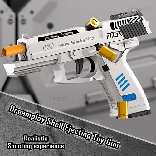 Toy gun automatic pull back - toy, w/
