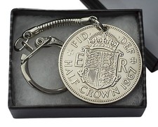HALF CROWN COIN KEYRING CHOICE