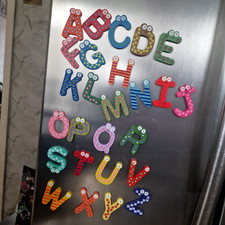 Fun Letters Fridge Magnets Kids Learning Teaching Toy Wooden 26pcs