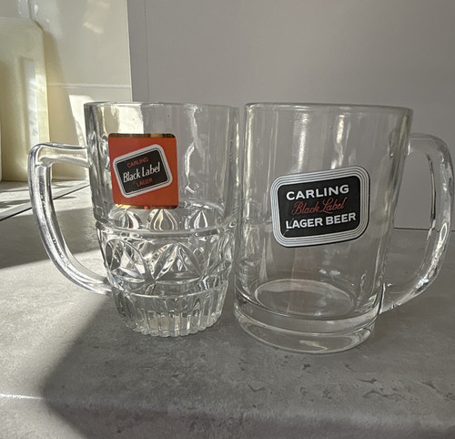 Carling black label glass beer - label,