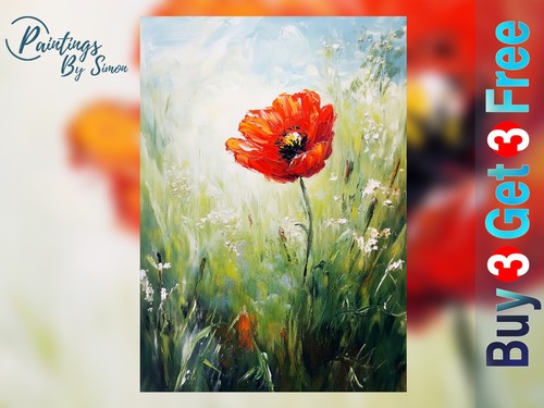 Red poppy flower print - poppy,