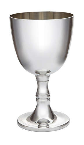 White wine pewter goblet - white,