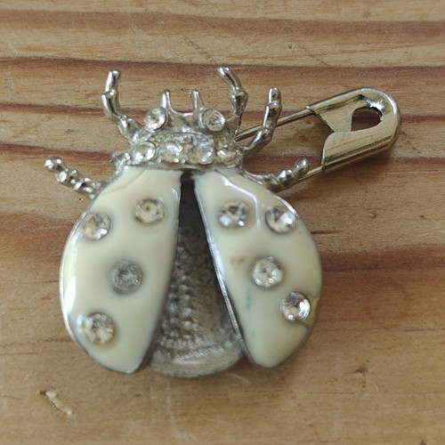 Silver tone white enamel - silver,
