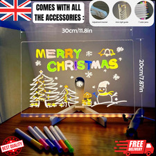 LED Glow Message Board | 7 Neon Pens Light-Up Drawing Pad for Kids & Decor