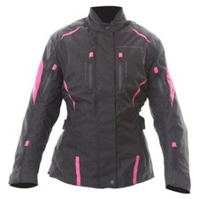 Frank Thomas Rose Ladies Motorcycle Jacket Womens Black Pink