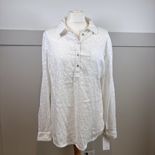 Kew White Cotton Blouse Size L