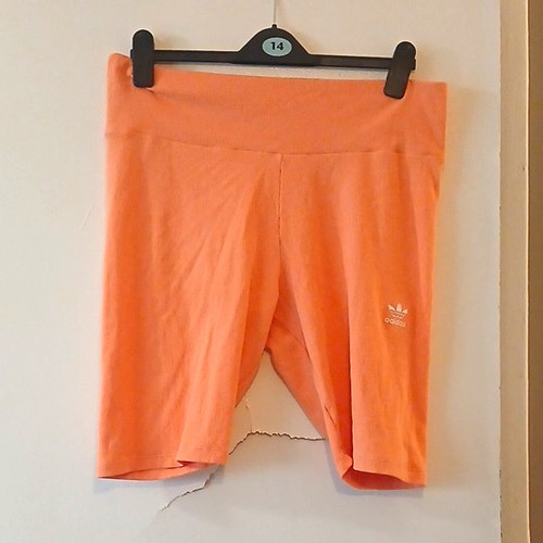 Adidas orange ribbed biker - adidas,