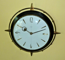 Vintage retro mid 20th Metamec starburst type wall clock - new quartz movement