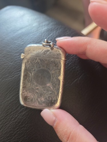 Silver hallmark vesta case - silver,