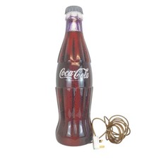 Wall Hanging Light Up Coca Cola Contour Bottle Retro Decorative Lamp Mains Power