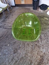 Pedrali Gliss 921 Chair Green Plastic With Chrome Sled Base