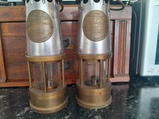 Antique brass miners - brass, lamp