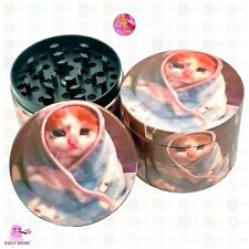50mm Cute Sad Kitty Blanket Meme Metal Tobacco Magnetic 4Part Grinder Funny Gift