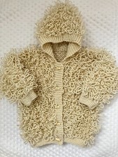 Handknitted Baby Hooded Loopy