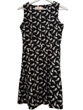 Louche Dress Sleeveless Black & White Rabbit Print Size UK 8 Cut Out Back Detail