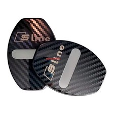 For Audi S-Line Carbon Effect Pair Lock Covers  TT A1 A3 A4 A5 A6 A7 A8 Q3 Q5 Q7