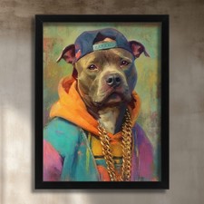 Hip Hop Staffy Wall Art Cool