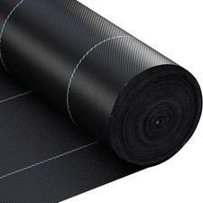 Weed Control Fabric For Auction Heavy Duty Woven Ground Cover 2m x 50m Black