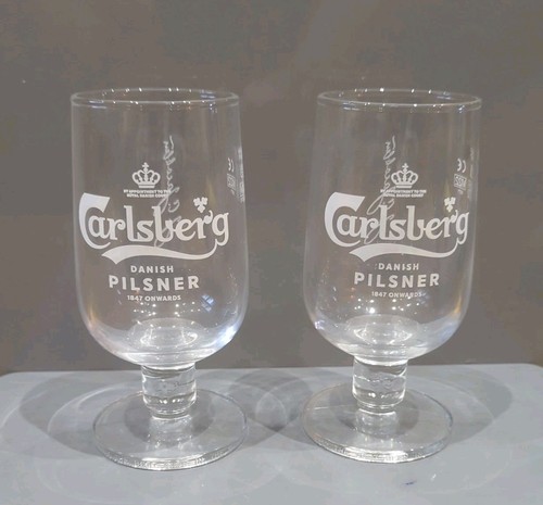 Carlsberg half pint - x2, glasses