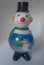 Vintage Snowman Christmas Snow Globe C.1960's, Plastic, Collectable